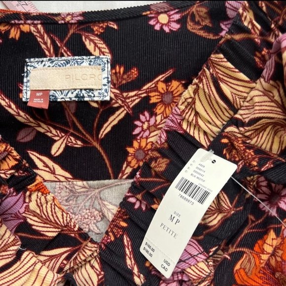 NWT | Anthropologie Pilcro Tiered Corduroy Long Sleeve Mini | Medium, Petite - Picture 4 of 10